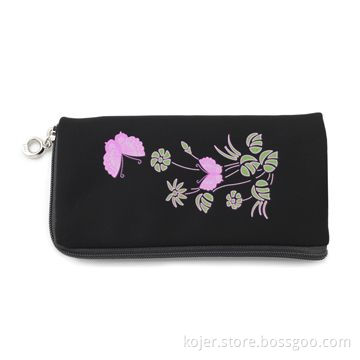 Mobile Phone Pouch, Made of Velvet, with Zipper Slider and Lanyard, Ideal for Apple's iPhone 4